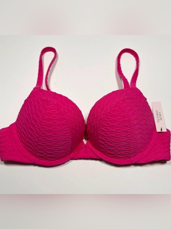 Victoria's Secret Other - Victorias Secret Women's Fuchsia Textured‎ Push-Up Bikini top 34 C